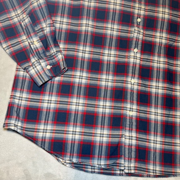 Ralph Lauren Classic Fit Plaid Button Down Shirt Men's XXL Navy Blue Red White - Picture 3 of 11